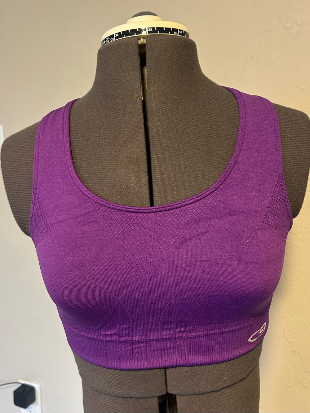 Champion Sport Bra M Purple Wireless Unlined Racerback Pullover Stretch (1895)